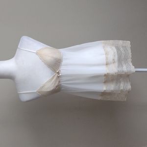 Gilligan & O'Malley white and cream-color lingerie top. Size S